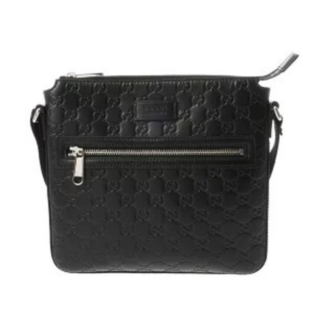 Gucci Guccissima Shoulder Bag Black Leather